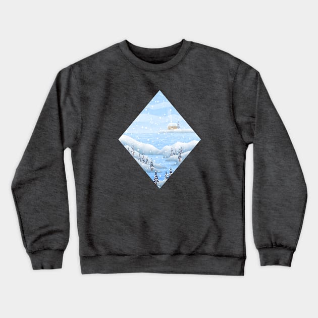 Remote house in winter surrounded Crewneck Sweatshirt by CleanRain3675